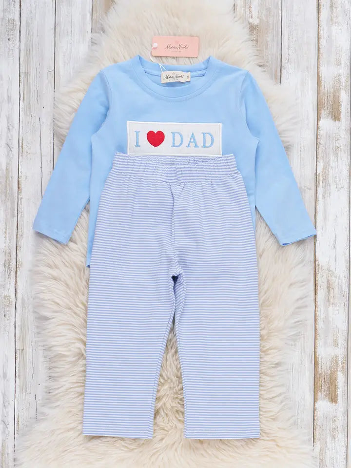 I Love Dad Smocked Outfit