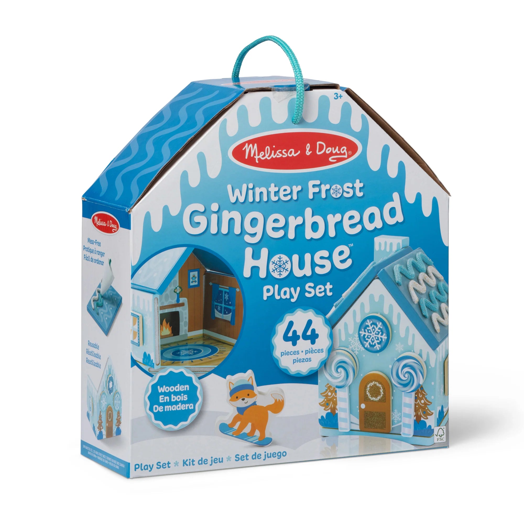 Wooden Gingerbread House Play Set - Winter Frost