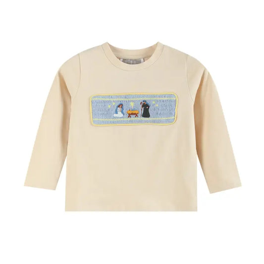 Nativity Smocked Shirt & Pants Set