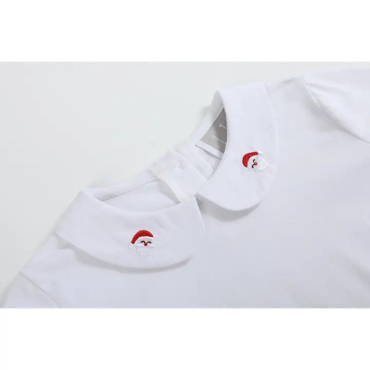Santa Collared White Shirt