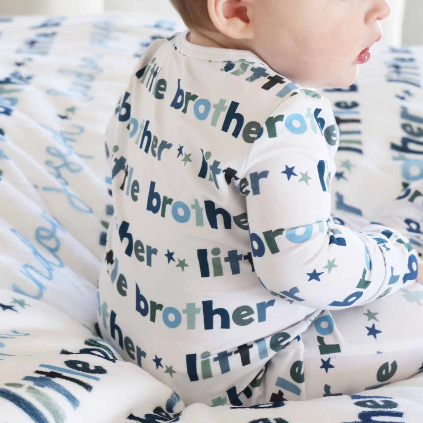 Little Brother Sibling Zipper Footie