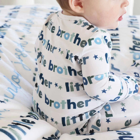 Little Brother Sibling Zipper Footie