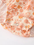 Load image into Gallery viewer, Thanksgiving Turkey Floral Lace Bubble Girls Romper
