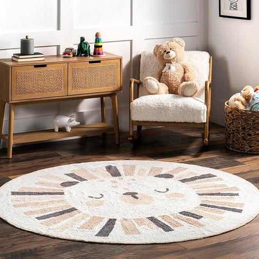 Tisha Lion Area Rug - Round 4'