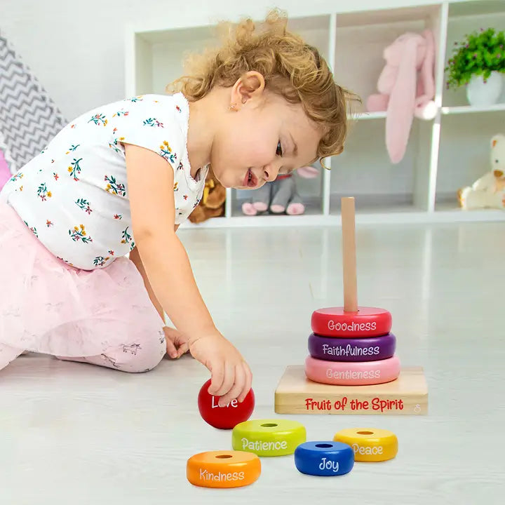 Wooden Puzzle - Fruit of the Spirit Stacking Rings