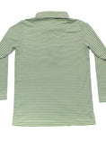 Load image into Gallery viewer, Inshore Boys Green Stripe Performance Polo
