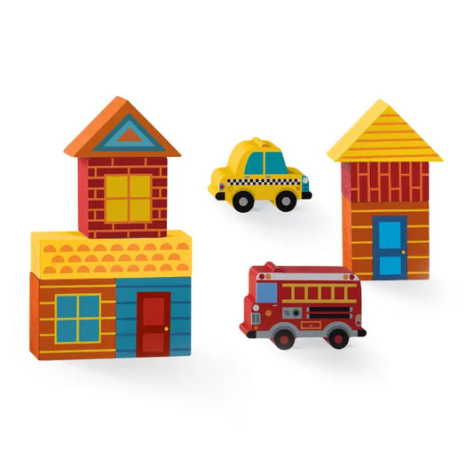 Mini Wood Blocks- Busy City
