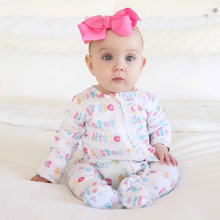 Little Sister Sibling Zipper Footie