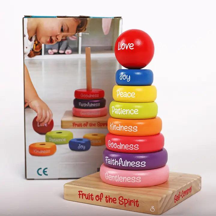 Wooden Puzzle - Fruit of the Spirit Stacking Rings