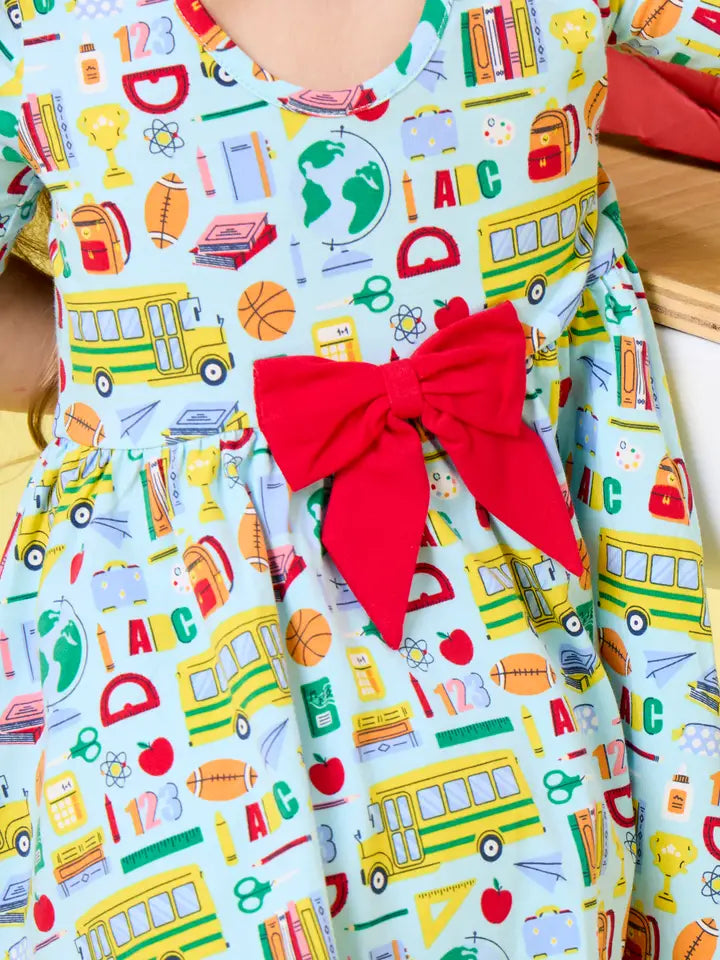Classroom Crew Short Sleeve Knit Twirl Dress