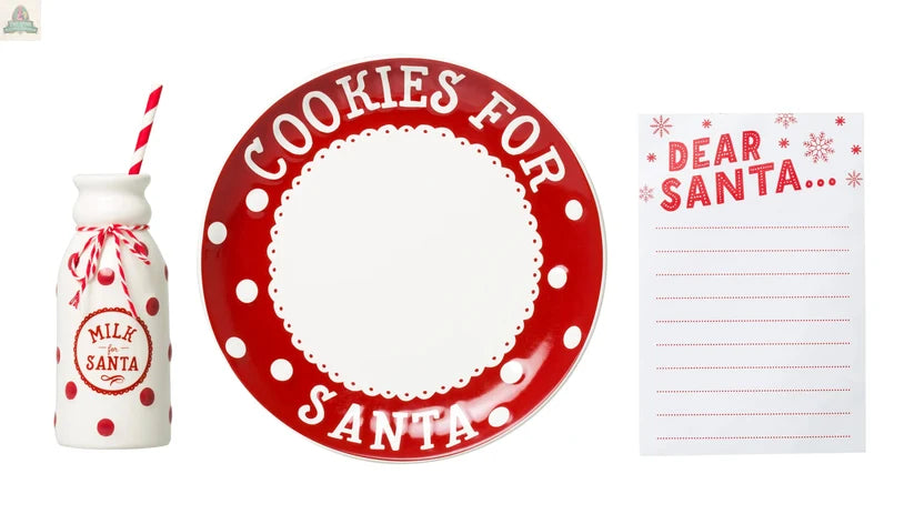 Santa's Plate, Milk Jug & Notepad Set