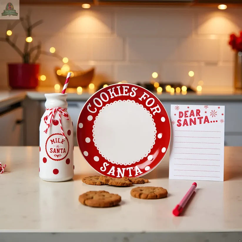 Santa's Plate, Milk Jug & Notepad Set