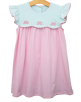 Load image into Gallery viewer, French Knot Bow Scallop Dress
