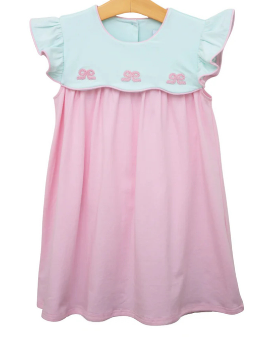 French Knot Bow Scallop Dress