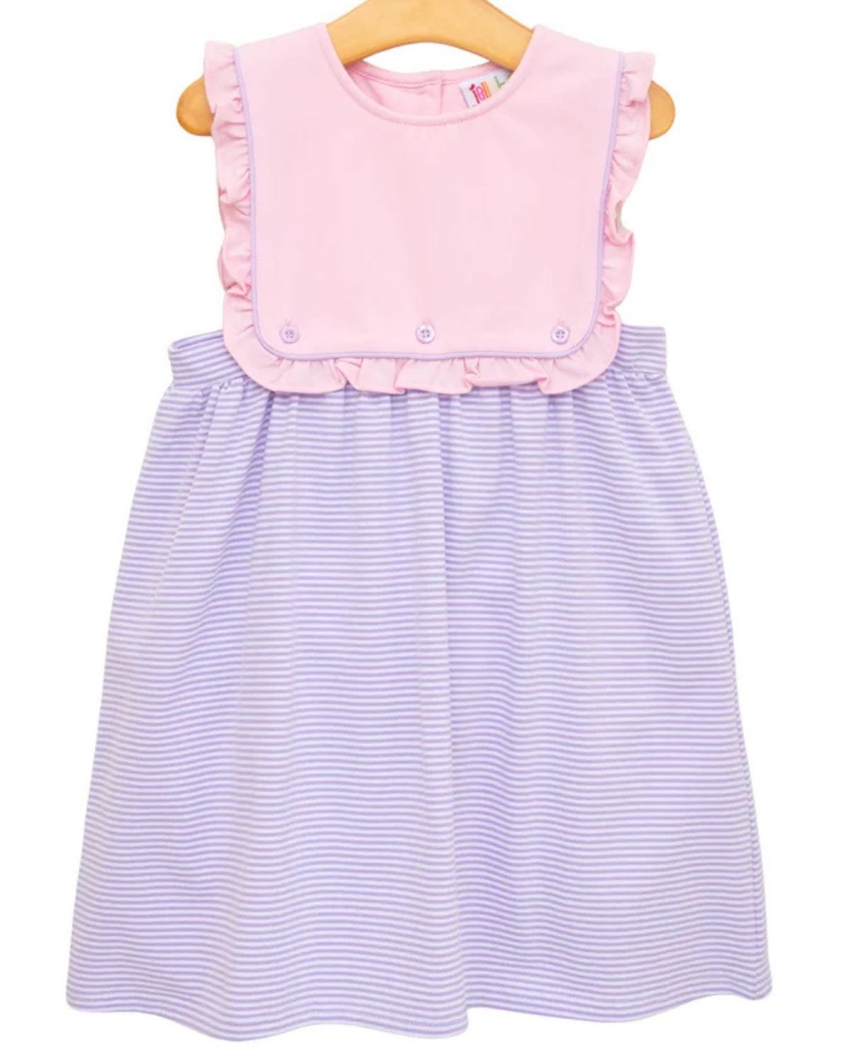 Amelia Dress- Pink and Lavender Stripe