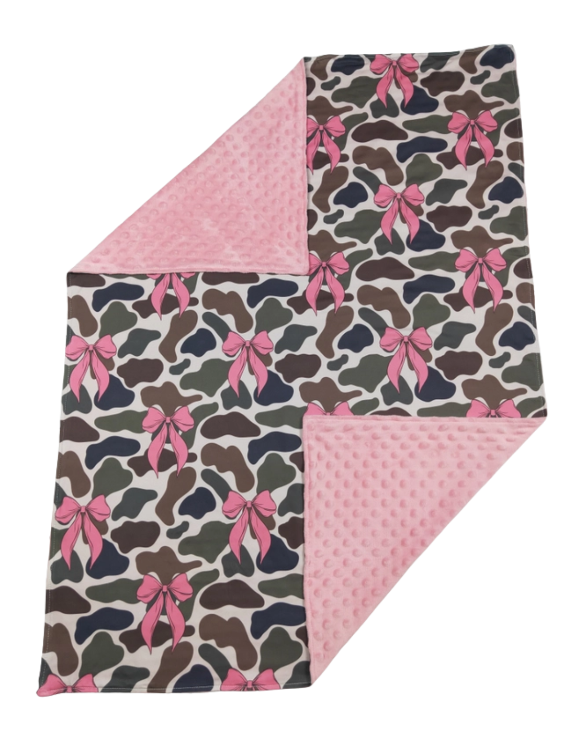 Girls Camouflage Bow Blanket