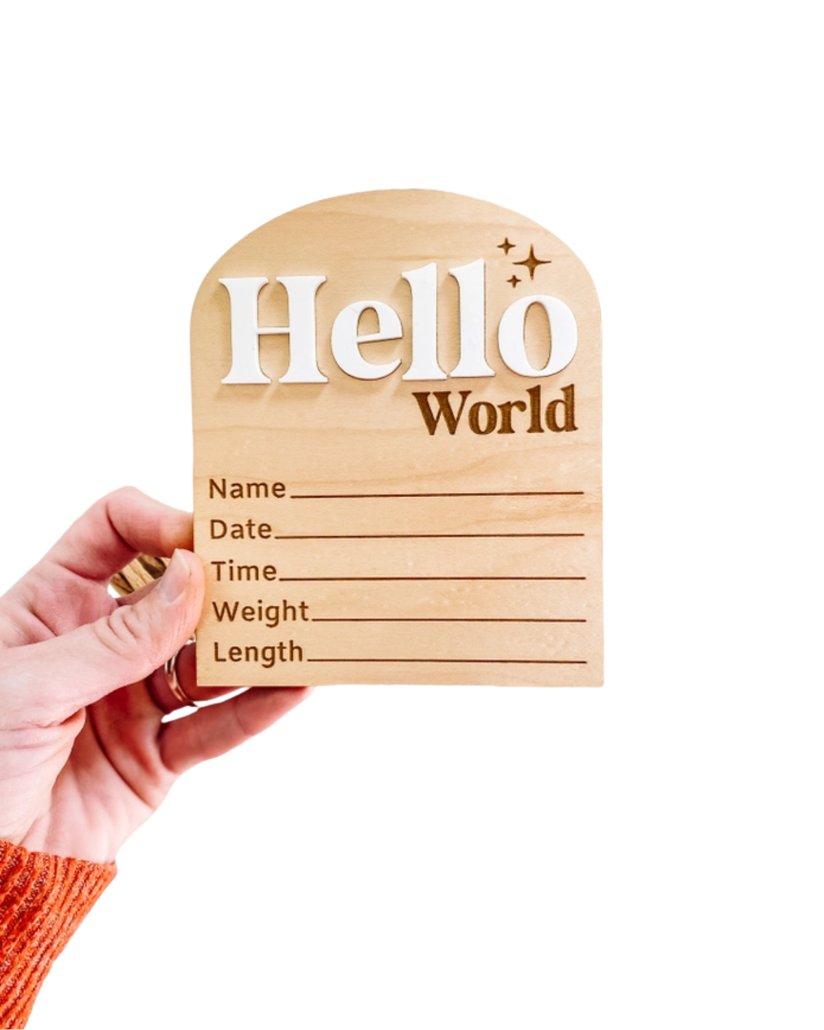 Hello World Birth Stat Sign | Black