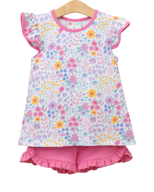 Poppies and Petals Ruffle Short Set