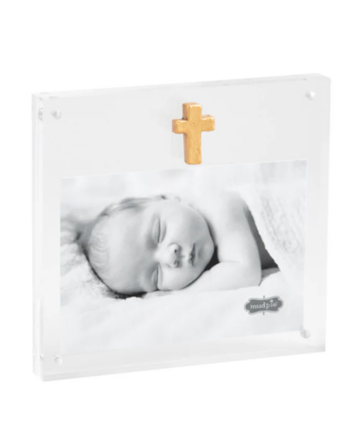 MudPie Acrylic Frame with Gold Cross