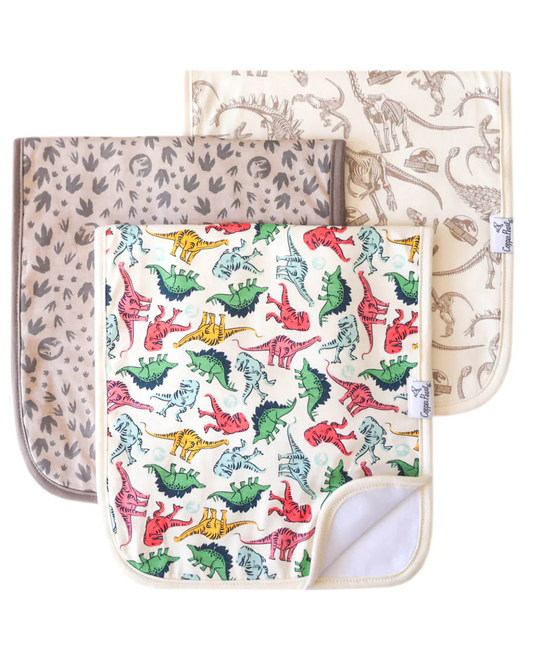 Copper Pearl Jurassic Park 3 Pack Burp Cloths