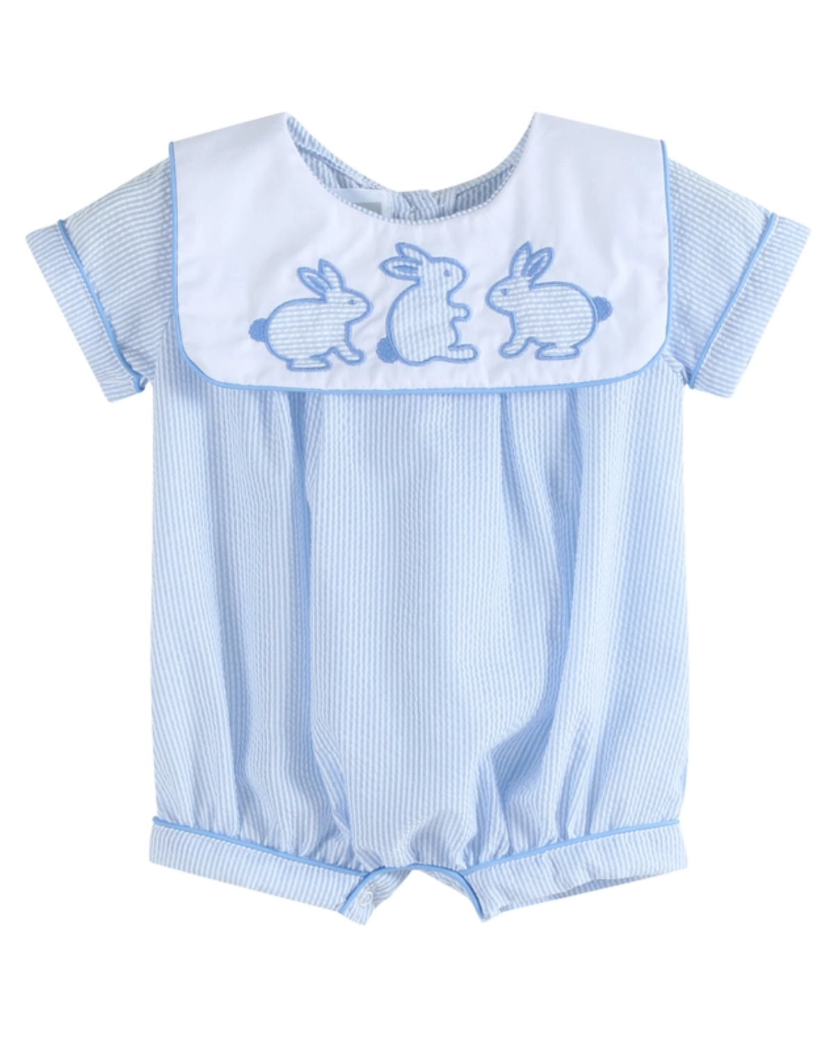 Blue Stripe Bunny Romper