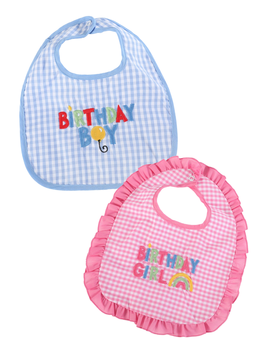 Gingham Birthday Bib