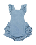 Load image into Gallery viewer, Light Wash Denim Flutter Overall
