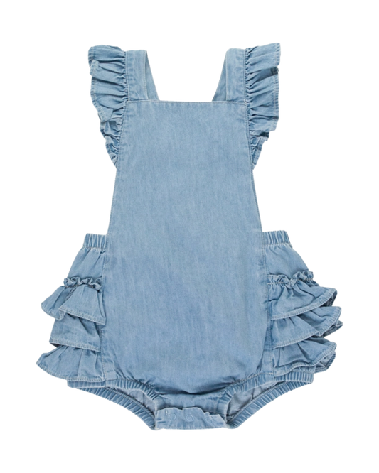Light Wash Denim Flutter Overall