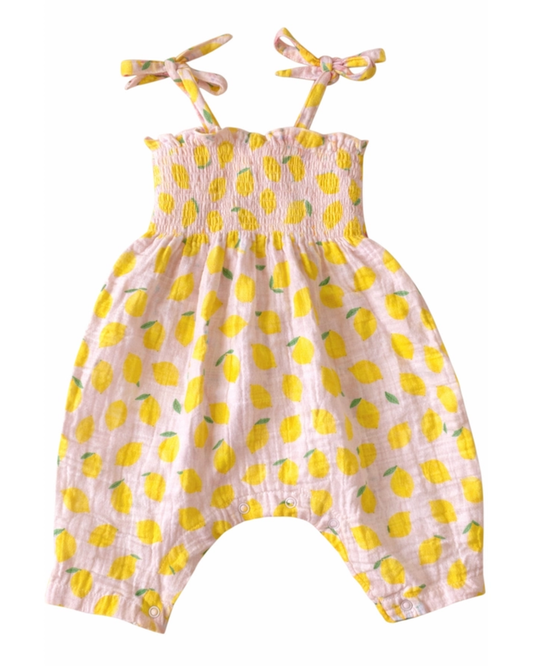 Lemon Sorbet Smocked Jumpsuit