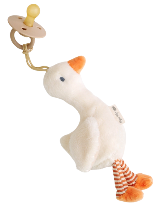 Bitzy Pal Natural Rubber Pacifier & Plush Goose