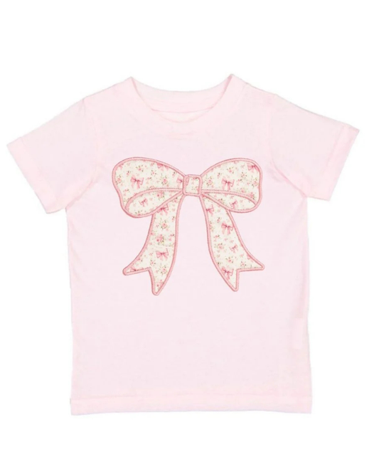 Ditsy Floral Bow Patch Short Sleeve T-Shirt