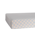 Load image into Gallery viewer, Stormy Blue Checker Crib Sheet
