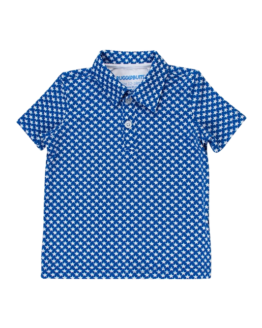 Tiny Blue Stars Performance Polo