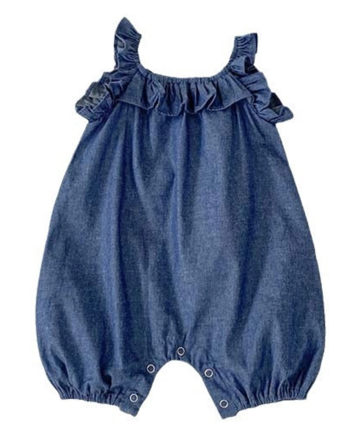 Ruffle Denim Jumpsuit