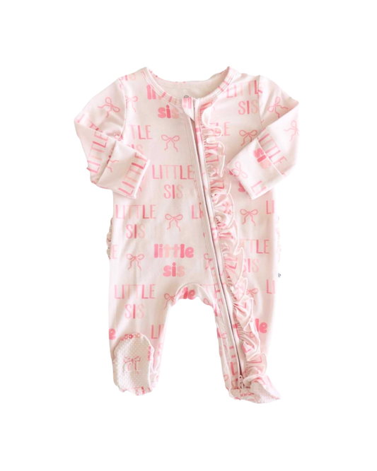 Little Sis Ruffle Zipper Footie