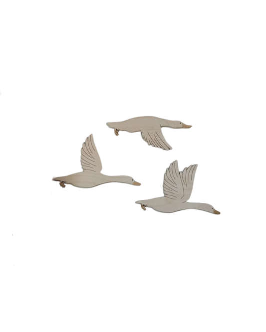 Flying Wooden Geese Wall Decor 3pk