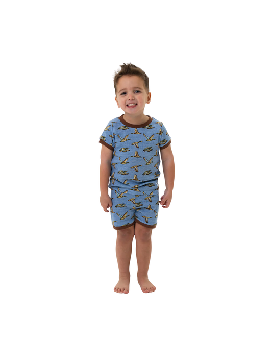 Youth Sleep Short Set- Jumbo Mallards Blue