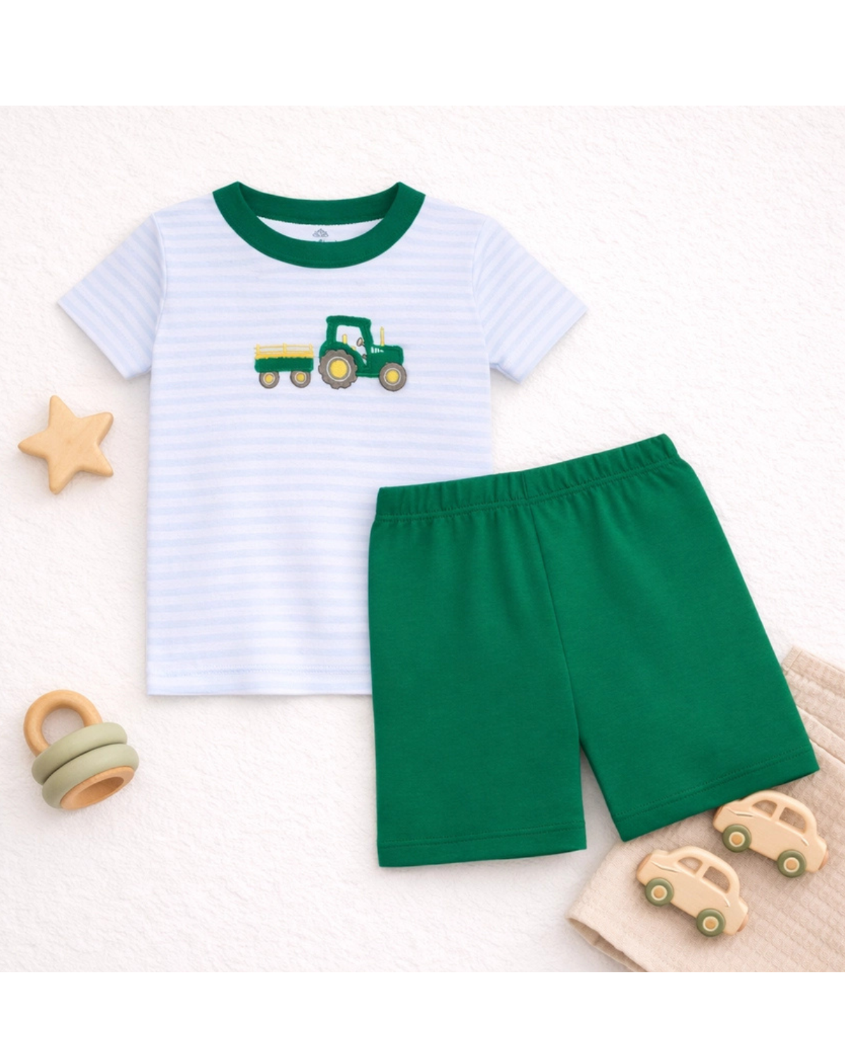 Little Farmer Applique Short Pajamas