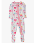 Load image into Gallery viewer, Cotton Modal Birthday Cake Footed Ruffle Pajama

