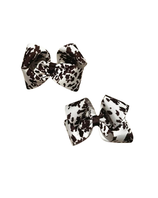 Cow Print Piggie Bows