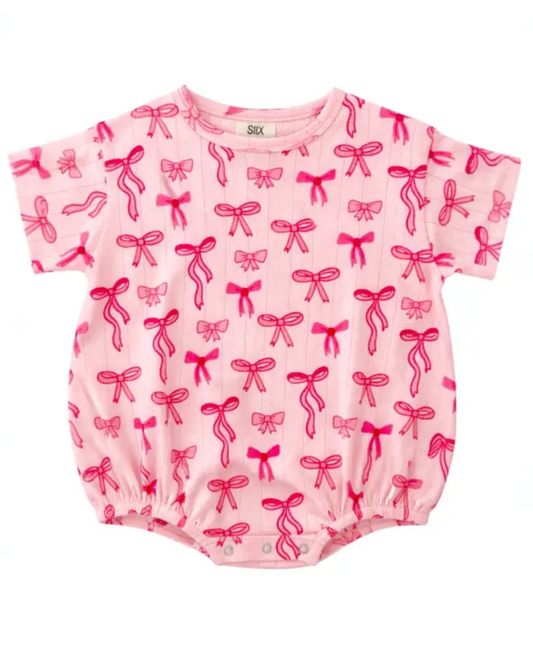 Pink Bows Organic Pointelle T-Shirt Bubble