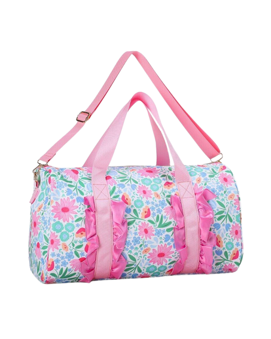 Floral Print Canvas Duffle Bag