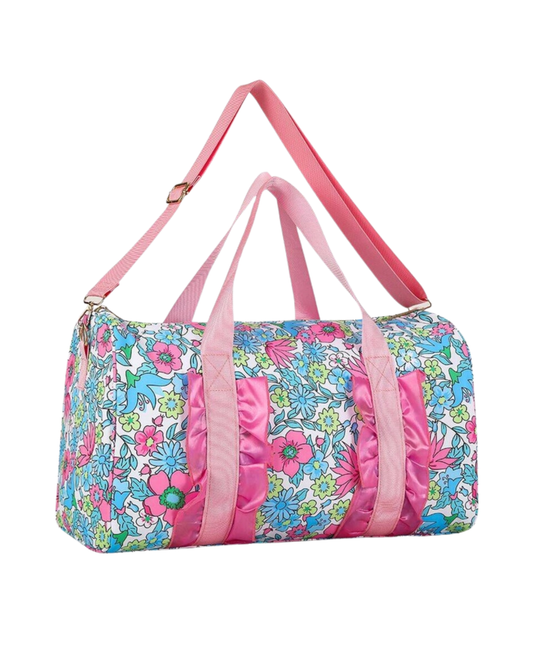 Floral Pattern Canvas Duffle Bag