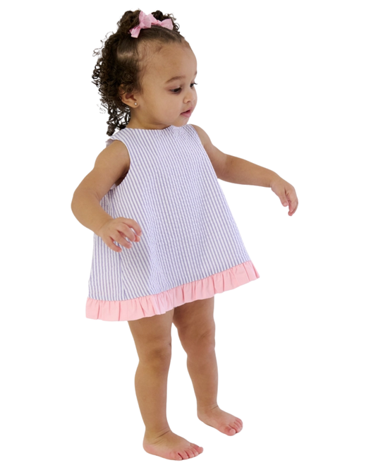 Wisteria Purple Signature Seersucker Ruffle Set