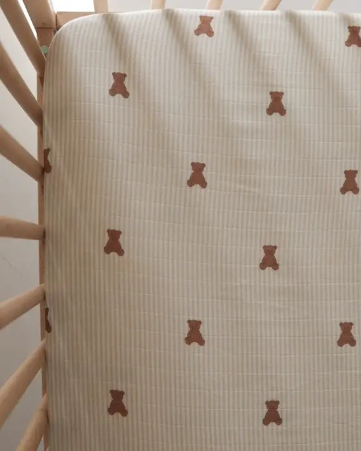 Teddy Muslin Crib Sheet