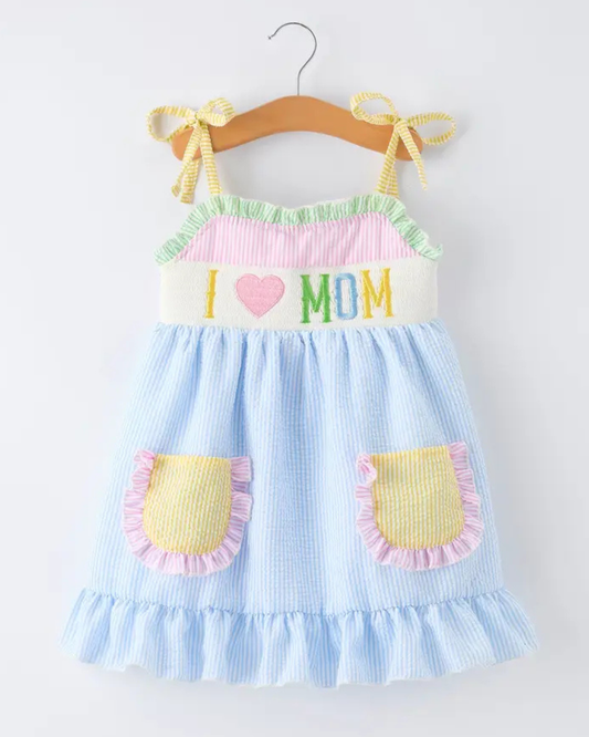 I <3 Mom Smocked Dress