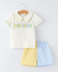Load image into Gallery viewer, Jesus Loves Me Embroidered Boys Set
