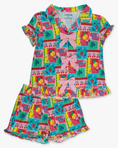 Load image into Gallery viewer, Picnic Party Short Sleeve Bow Ruffle Pajama Set
