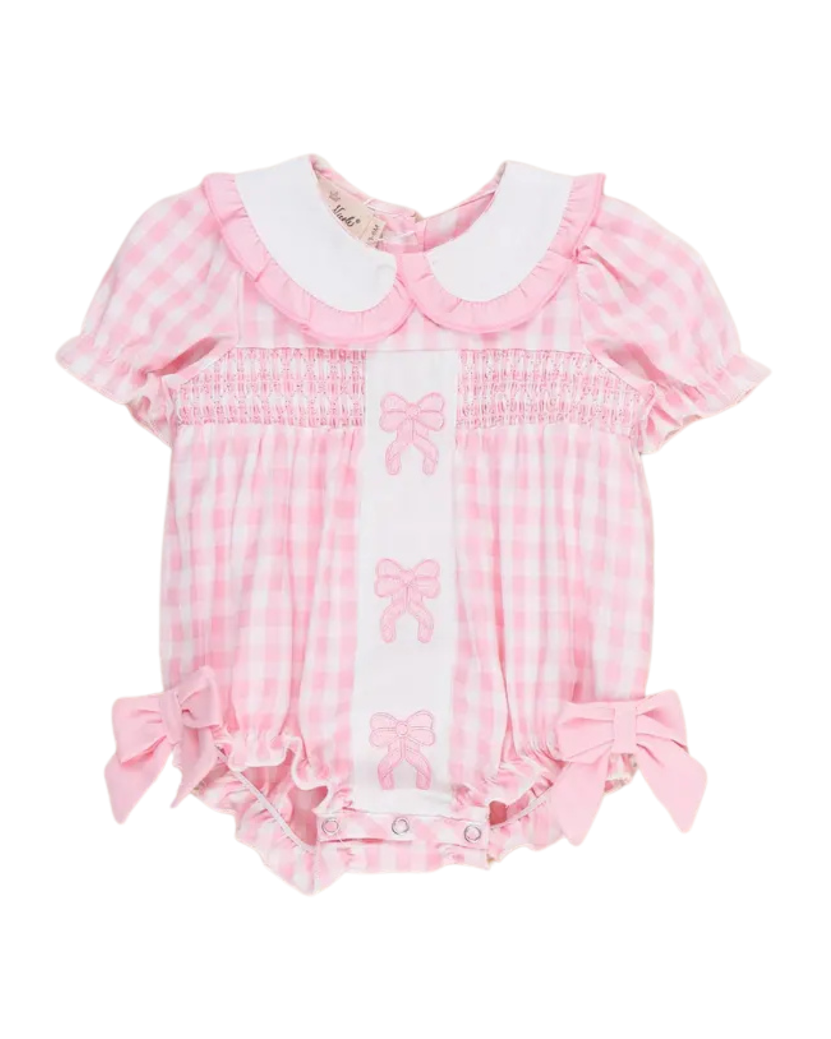 Pretty Bows Gingham Bubble Romper