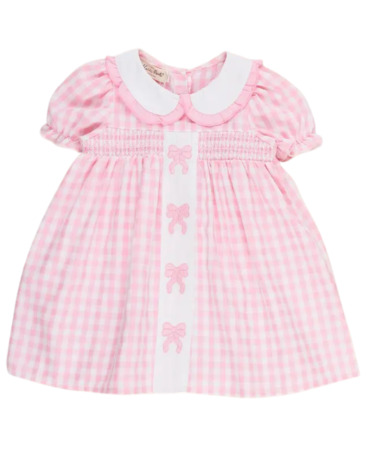 Pretty Bows Gingham Embroidered Dress